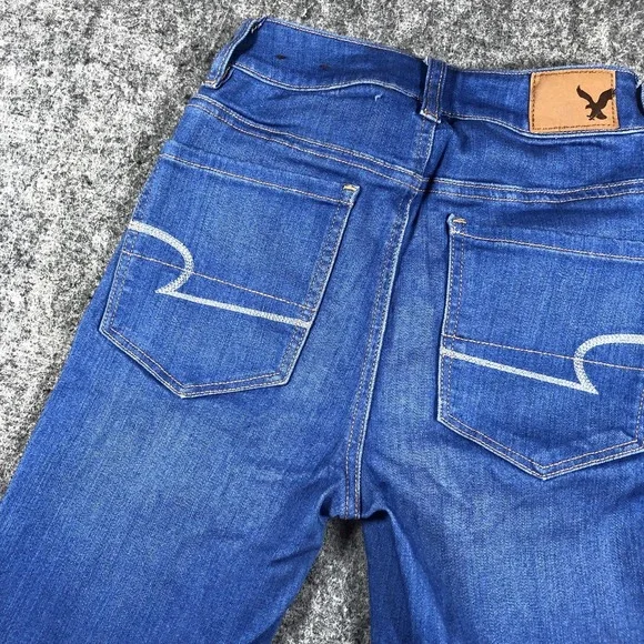 American Eagle Jeans Womens 00 Blue High Rise Jegging Super Super Stretch Skinny - Picture 14 of 16